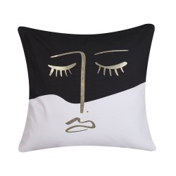 Zestaw 2 poduszek dekoracyjnych ABELIA Bawełna 45 x 45 cm Czarny/ biały Wzór abstrakcyjny