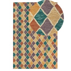 Dywan wełniany 140 x 200 cm wielokolorowy KESKIN