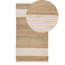 Dywan z juty 80 x 150 cm beżowo-różowy MIRZA