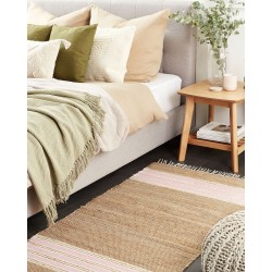 Dywan z juty 80 x 150 cm beżowo-różowy MIRZA