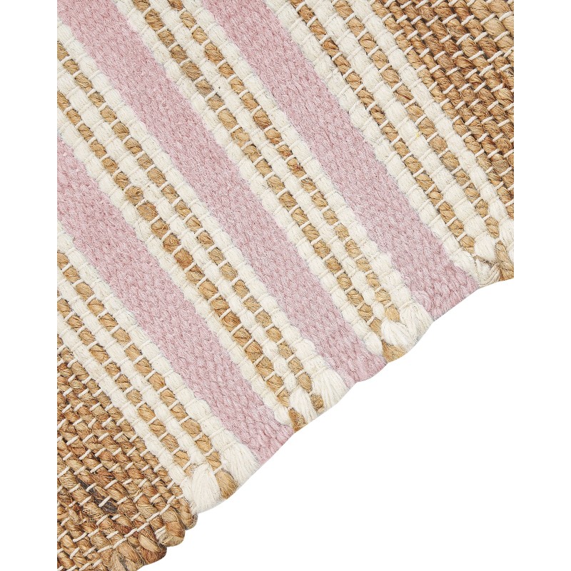 Dywan z juty 80 x 150 cm beżowo-różowy MIRZA
