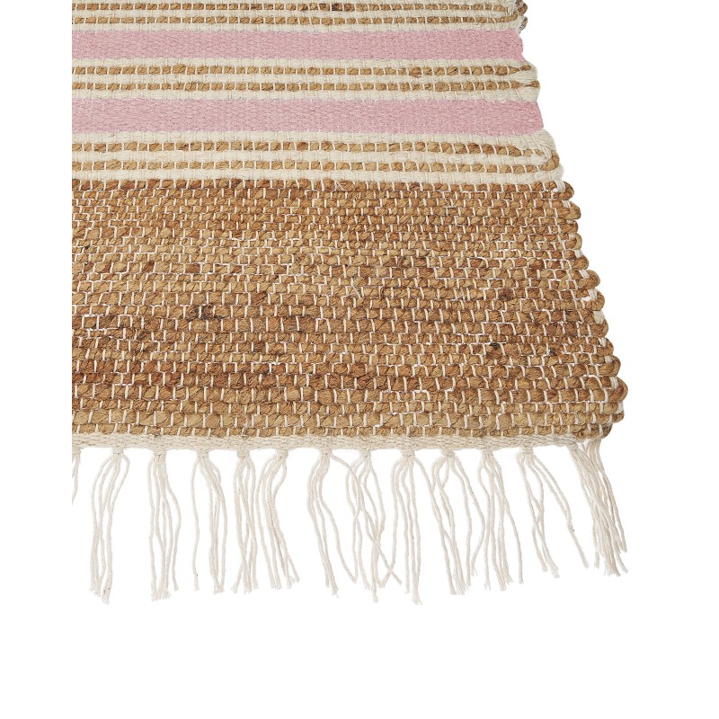 Dywan z juty 80 x 150 cm beżowo-różowy MIRZA