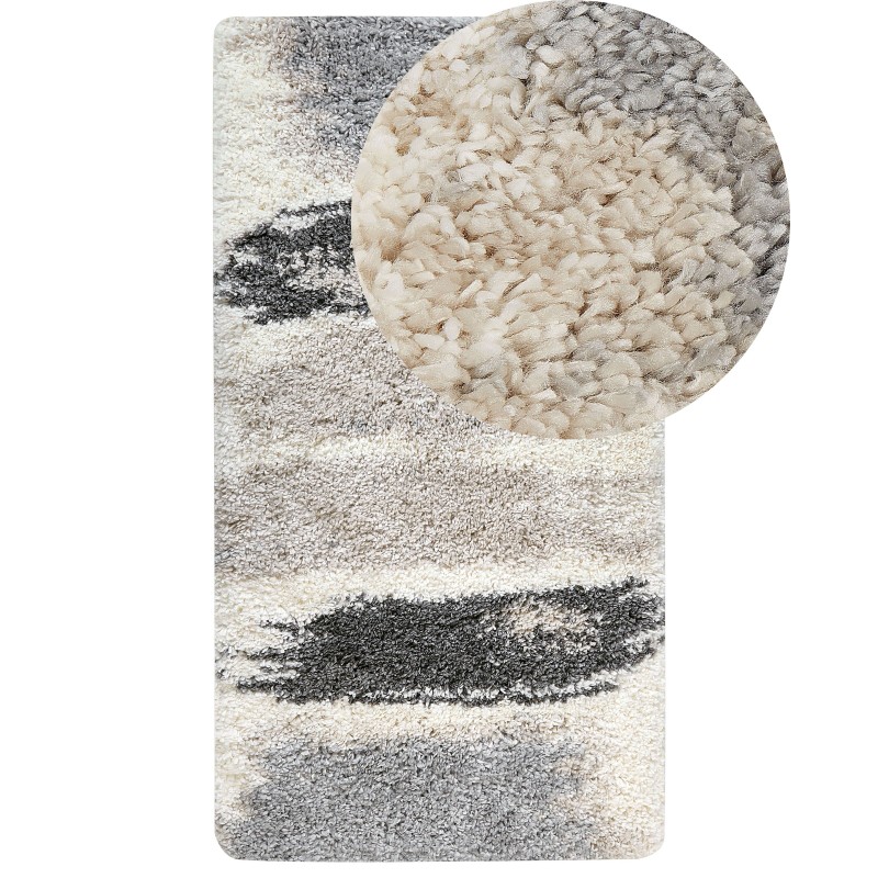 Dywan shaggy 80 x 150 cm biało-szary MARTUNI
