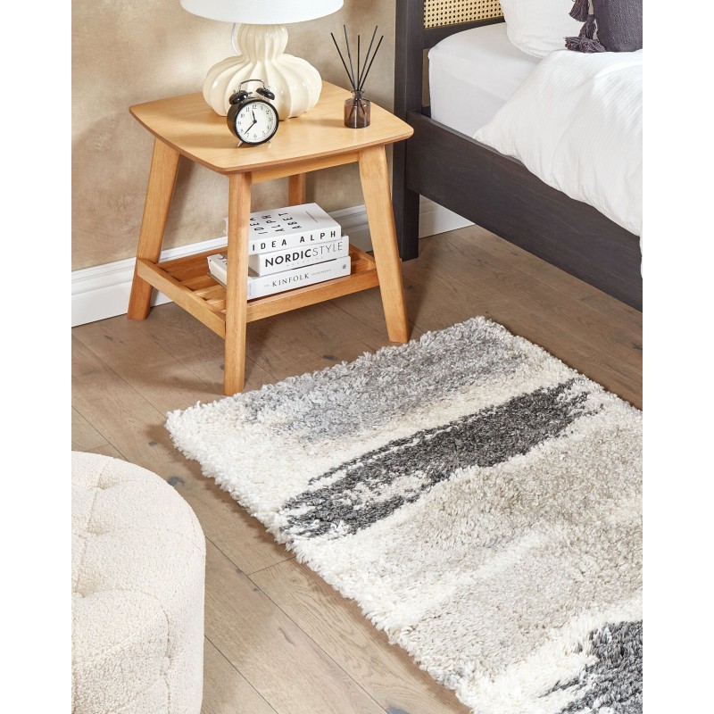 Dywan shaggy 80 x 150 cm biało-szary MARTUNI