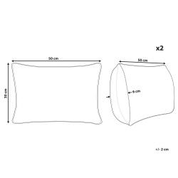 Zestaw 2 poduszek dekoracyjnych EELGRASS Bawełna 30 x 50 cm Kolorowy Wzór zwierzęcy