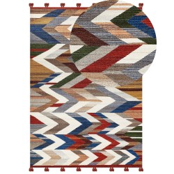 Dywan wełniany kilim 200 x 300 cm wielokolorowy KANAKERAVAN