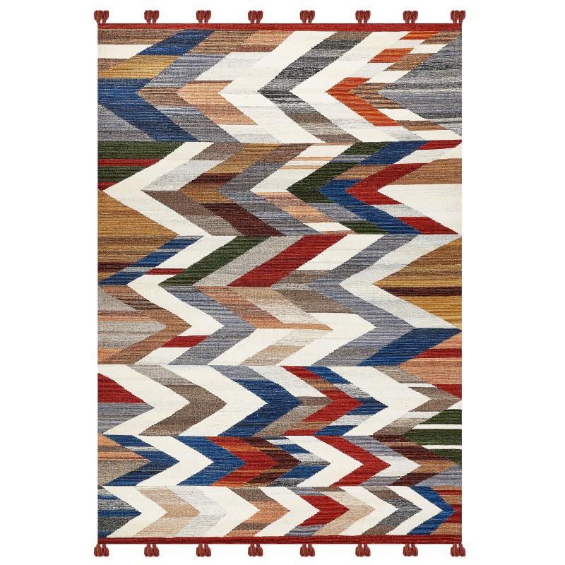 Dywan wełniany kilim 200 x 300 cm wielokolorowy KANAKERAVAN