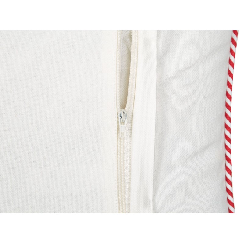 Zestaw 2 poduszek dekoracyjnych ECHEVERIA Welur 45 x 45 cm Biały Wzór świąteczny