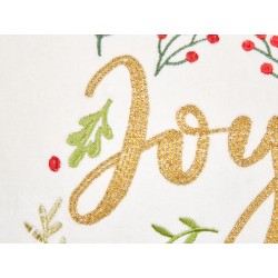 Zestaw 2 poduszek dekoracyjnych ECHEVERIA Welur 45 x 45 cm Biały Wzór świąteczny