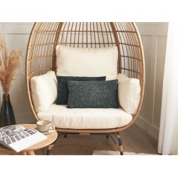 Zestaw 2 poduszek dekoracyjnych VELOOR Bawełna 30 x 50 cm Ciemnoszary Wzór orientalny