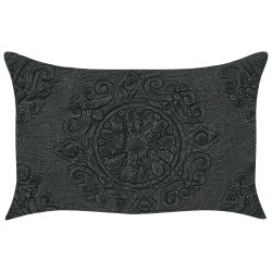 Zestaw 2 poduszek dekoracyjnych VELOOR Bawełna 30 x 50 cm Ciemnoszary Wzór orientalny