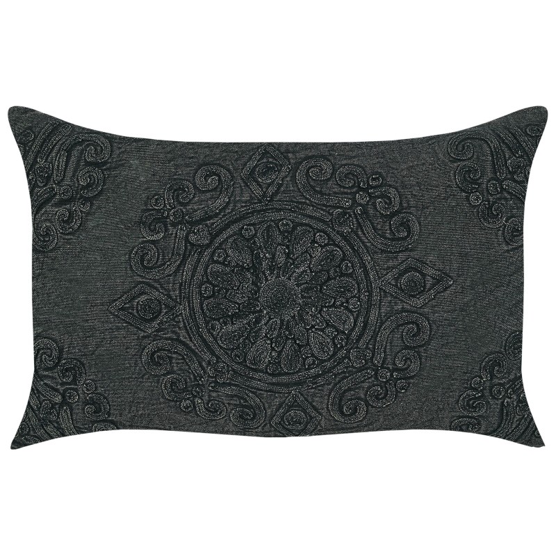 Zestaw 2 poduszek dekoracyjnych VELOOR Bawełna 30 x 50 cm Ciemnoszary Wzór orientalny