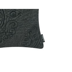 Zestaw 2 poduszek dekoracyjnych VELOOR Bawełna 30 x 50 cm Ciemnoszary Wzór orientalny