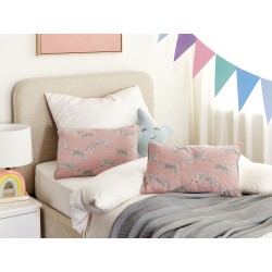 Zestaw 2 poduszek dekoracyjnych ARALES Bawełna 30 x 50 cm Pastelowy róż Wzór zwierzęcy