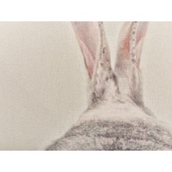 2 poduszki dekoracyjne z motywem królika 45 x 45 cm beżowoszare BUXUS