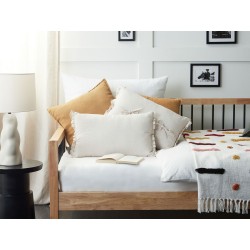 Zestaw 2 poduszek dekoracyjnych SASSAFRAS Len 30 x 45 cm Złamana biel Jednolity