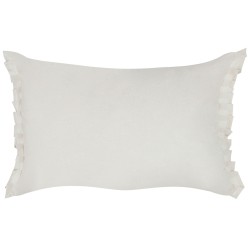 Zestaw 2 poduszek dekoracyjnych SASSAFRAS Len 30 x 45 cm Złamana biel Jednolity