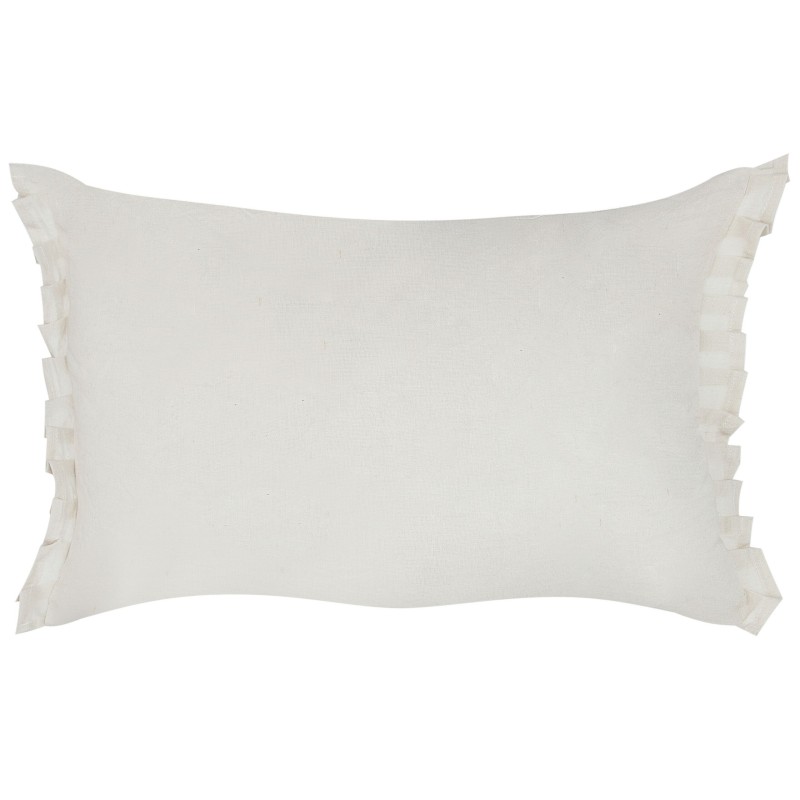 Zestaw 2 poduszek dekoracyjnych SASSAFRAS Len 30 x 45 cm Złamana biel Jednolity