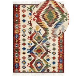 Dywan wełniany kilim 160 x 230 cm wielokolorowy AREVIK