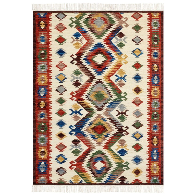 Dywan wełniany kilim 160 x 230 cm wielokolorowy AREVIK