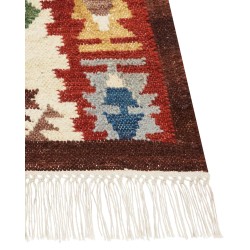 Dywan wełniany kilim 160 x 230 cm wielokolorowy AREVIK