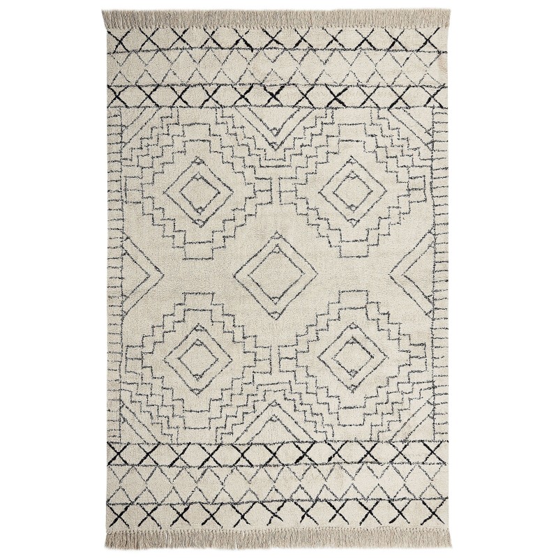 Dywan bawełniany 160 x 230 cm beżowo-czarny ZEYNE