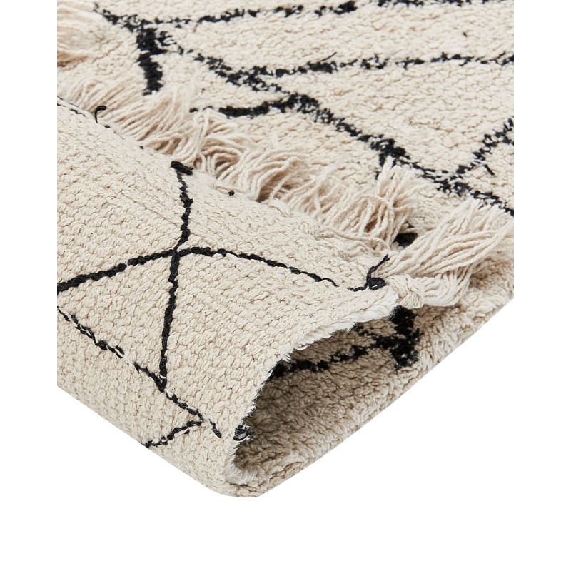 Dywan bawełniany 160 x 230 cm beżowo-czarny ZEYNE