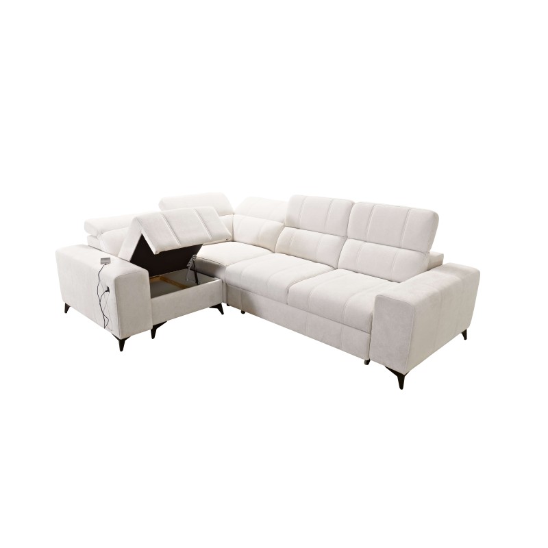 Ballagio II corner sofa with sleeping function in Plecionka fabric, Spring 1112