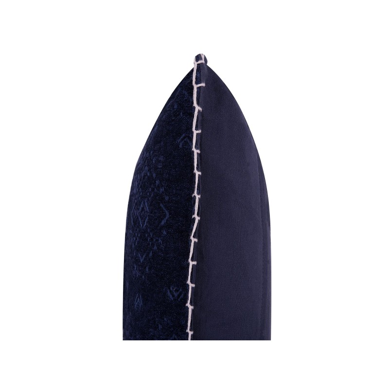 Poduszka dekoracyjna MELUR 45 x 45 cm Ciemnoniebieski Ikat