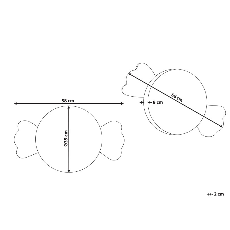 Zestaw 2 poduszek dekoracyjnych SPIRAL CANDY Boucle 35 x 58 cm Biały Wzór świąteczny