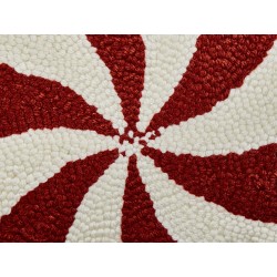 Zestaw 2 poduszek dekoracyjnych SPIRAL CANDY Boucle 35 x 58 cm Biały Wzór świąteczny
