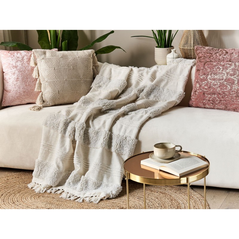 Koc RAEBARELI Bawełna 130 x 180 cm Biały