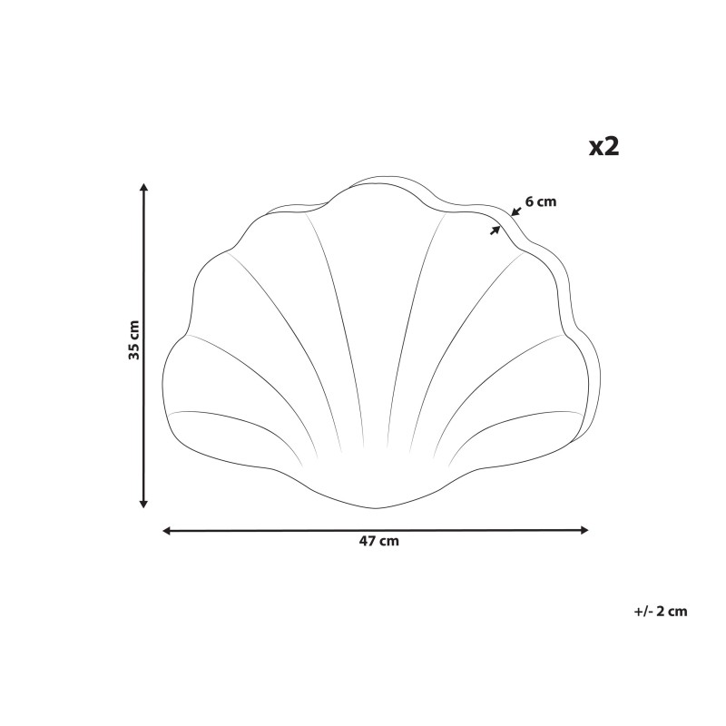 Zestaw 2 poduszek dekoracyjnych CONSOLIDA Welur 47 x 35 cm Piaskowy Jednolity