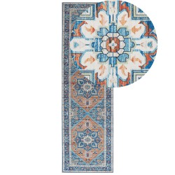 Dywan 60 x 200 cm niebiesko-pomarańczowy RITAPURAM