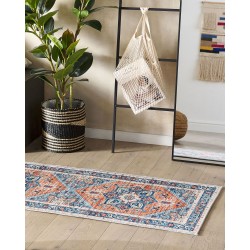 Dywan 60 x 200 cm niebiesko-pomarańczowy RITAPURAM