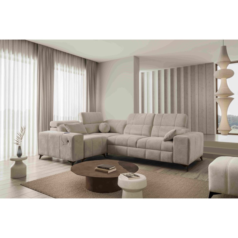 Ballagio II corner sofa with a sleeping function in Plecionka fabric, Spring 1110