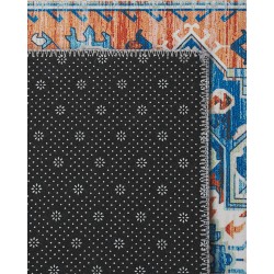 Dywan 60 x 200 cm niebiesko-pomarańczowy RITAPURAM