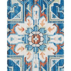 Dywan 60 x 200 cm niebiesko-pomarańczowy RITAPURAM