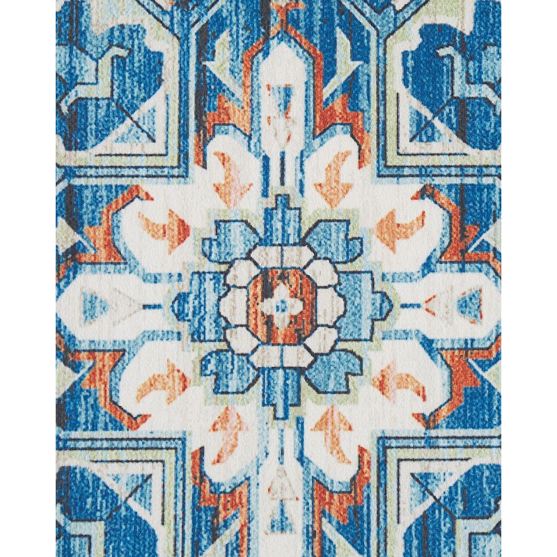 Dywan 60 x 200 cm niebiesko-pomarańczowy RITAPURAM