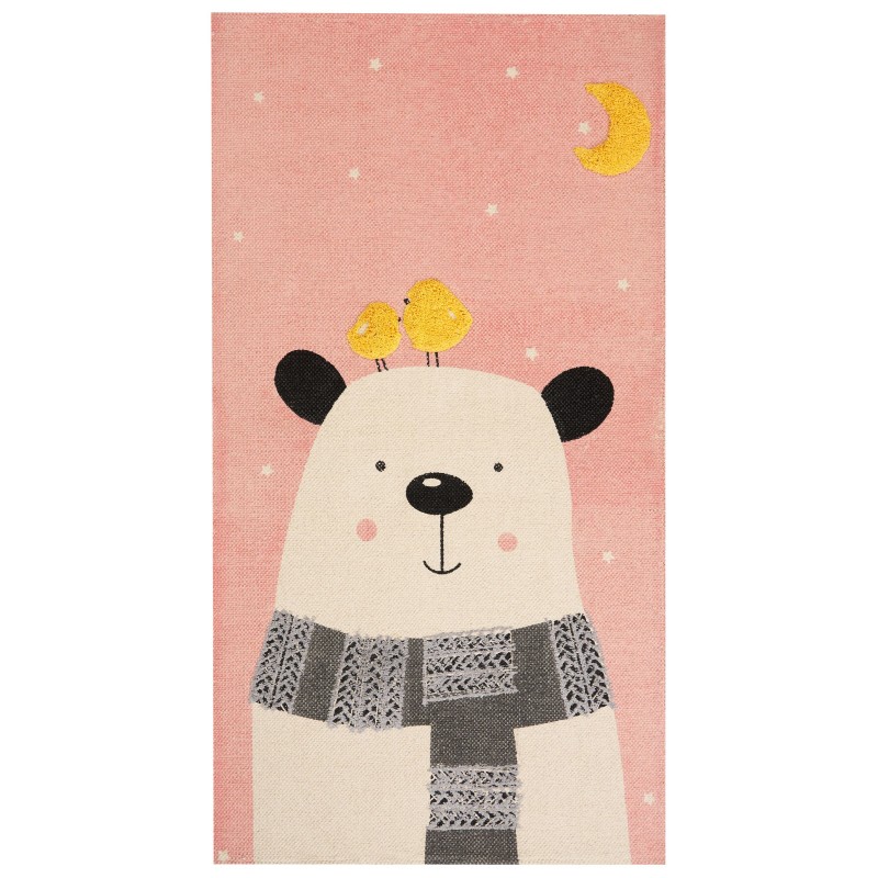 Dywan dziecięcy bawełniany motyw misia 80 x 150 cm wielokolorowy TAPAK