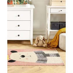 Dywan dziecięcy bawełniany motyw misia 80 x 150 cm wielokolorowy TAPAK