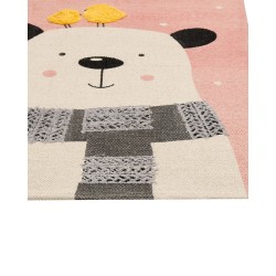 Dywan dziecięcy bawełniany motyw misia 80 x 150 cm wielokolorowy TAPAK