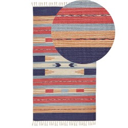 Dywan bawełniany kilim 80 x 150 cm wielokolorowy GANDZAK
