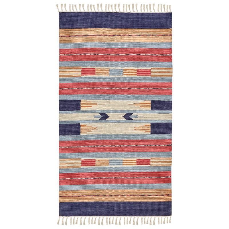 Dywan bawełniany kilim 80 x 150 cm wielokolorowy GANDZAK