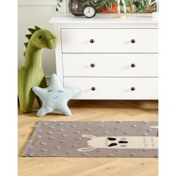 Dywan dziecięcy bawełniany motyw lamy 80 x 150 cm brązowy LUBUK