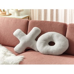 Zestaw 2 poduszek dekoracyjnych HESPERIS Boucle Złamana biel Jednolity