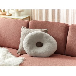 Zestaw 2 poduszek dekoracyjnych HESPERIS Boucle Złamana biel Jednolity