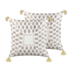 Zestaw 2 poduszek dekoracyjnych SETOSA Bawełna 45 x 45 cm Kolorowy Wzór geometryczny