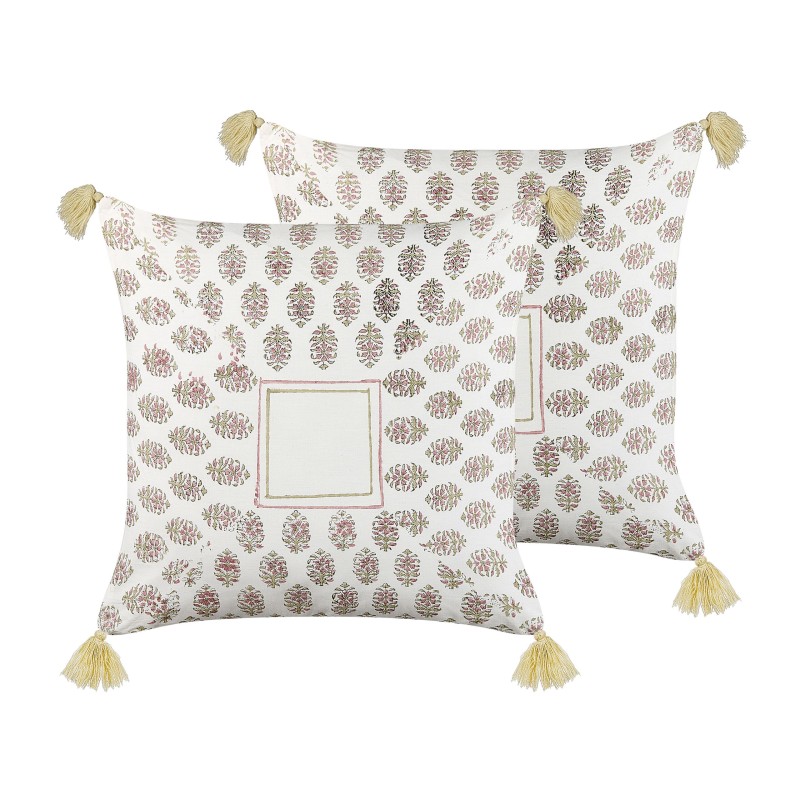 Zestaw 2 poduszek dekoracyjnych SETOSA Bawełna 45 x 45 cm Kolorowy Wzór geometryczny