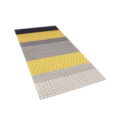 Dywan wełniany 80 x 150 cm żółto-szary AKKAYA